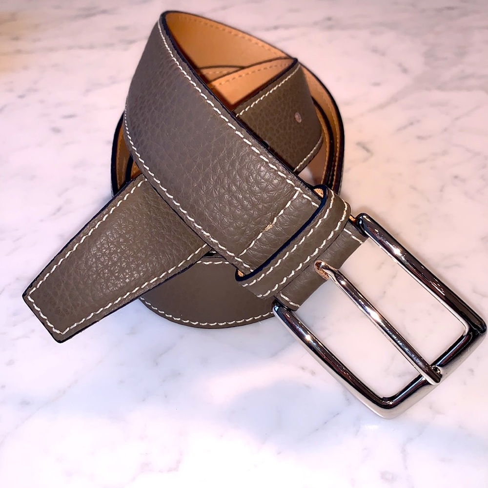 Desanto Belt Taupe Italian Mens Size 40 / 100